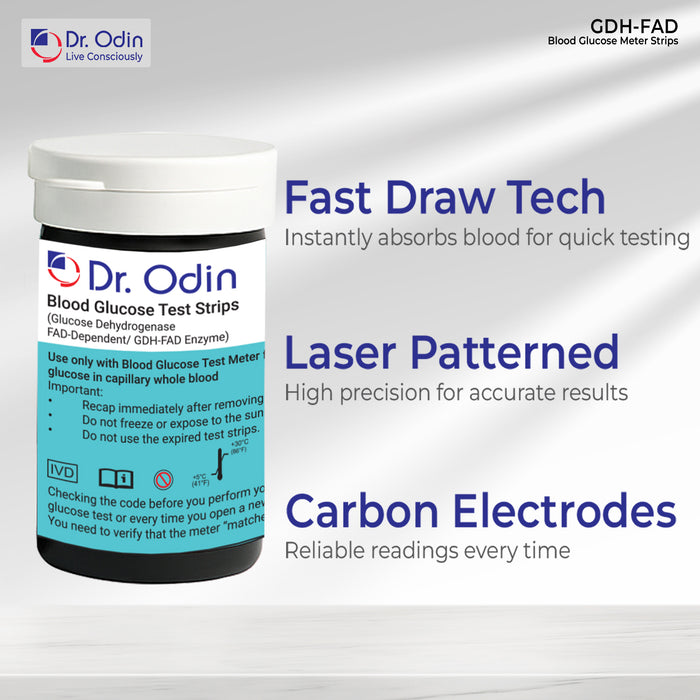 Test Strips for Dr. Odin Glucometer GDH-FAD