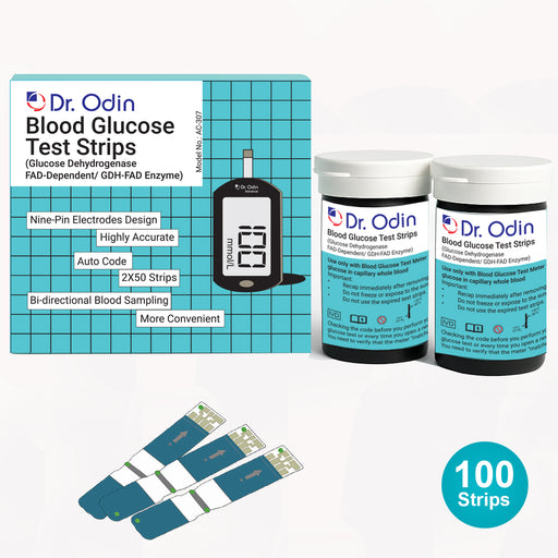 100 Test Strips for Dr. Odin Glucometer GDH-FAD