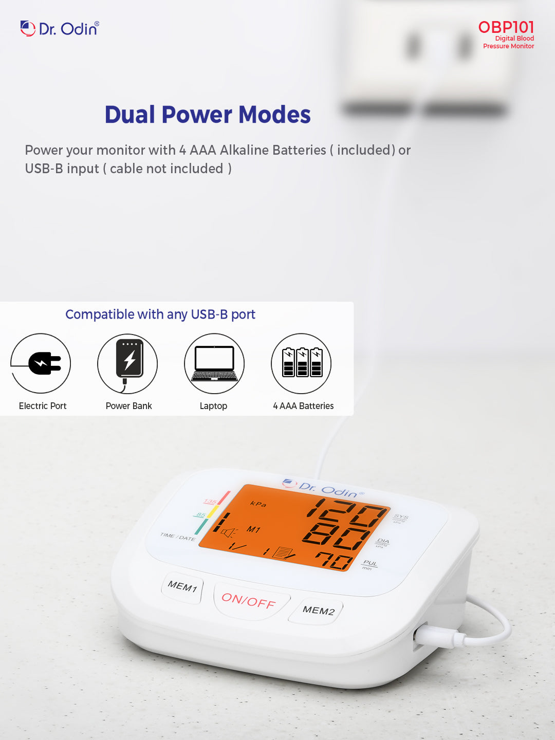Blood Pressure Monitor OBP101 White
