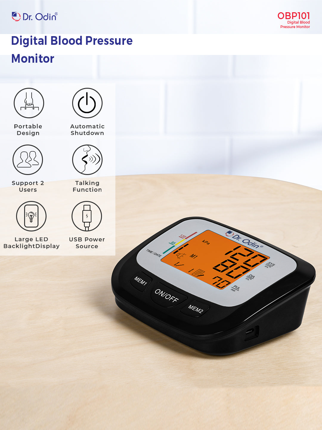 Blood Pressure Monitor OBP101 Black