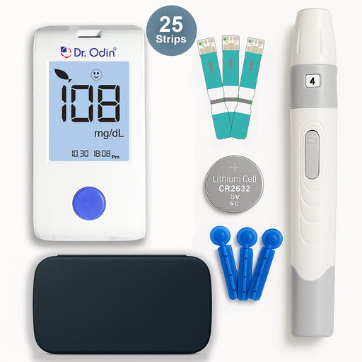 Blood Glucose Meter GOD Kit with 25 Test Strips - GLM-73