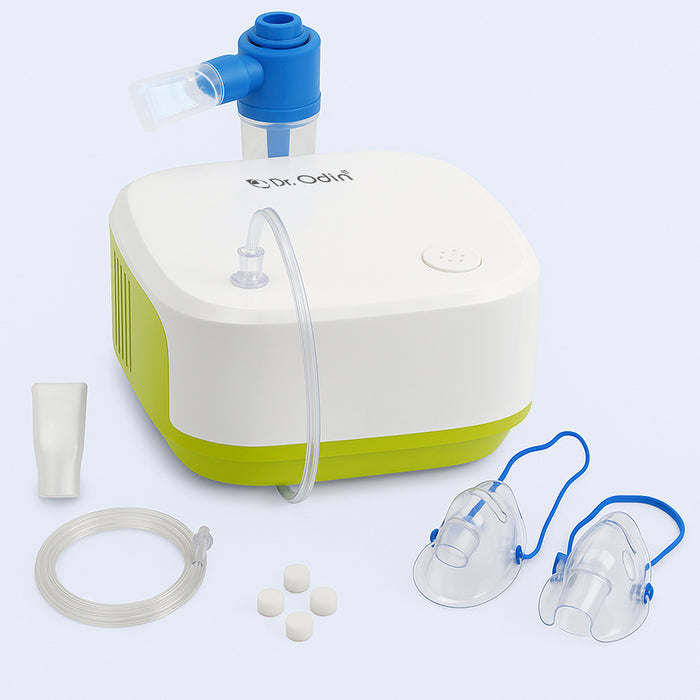 Dr. Odin inhaler device with accessories on a light gray background