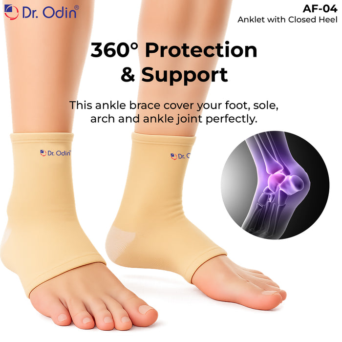 Dr. Odin ankle brace with text highlighting features on a white background