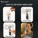 Step-by-step guide on how to use a mesh nebulizer with Dr. Odin branding.