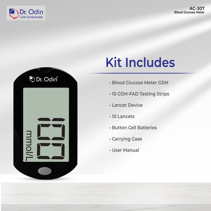 Blood Glucose Meter GDH-FAD Kit with 10 Test Strips - AC-307