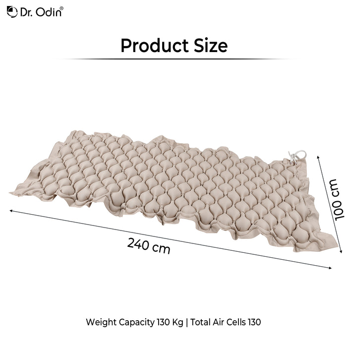 Measurement chart of a mattress with dimensions and Dr. Odin branding.