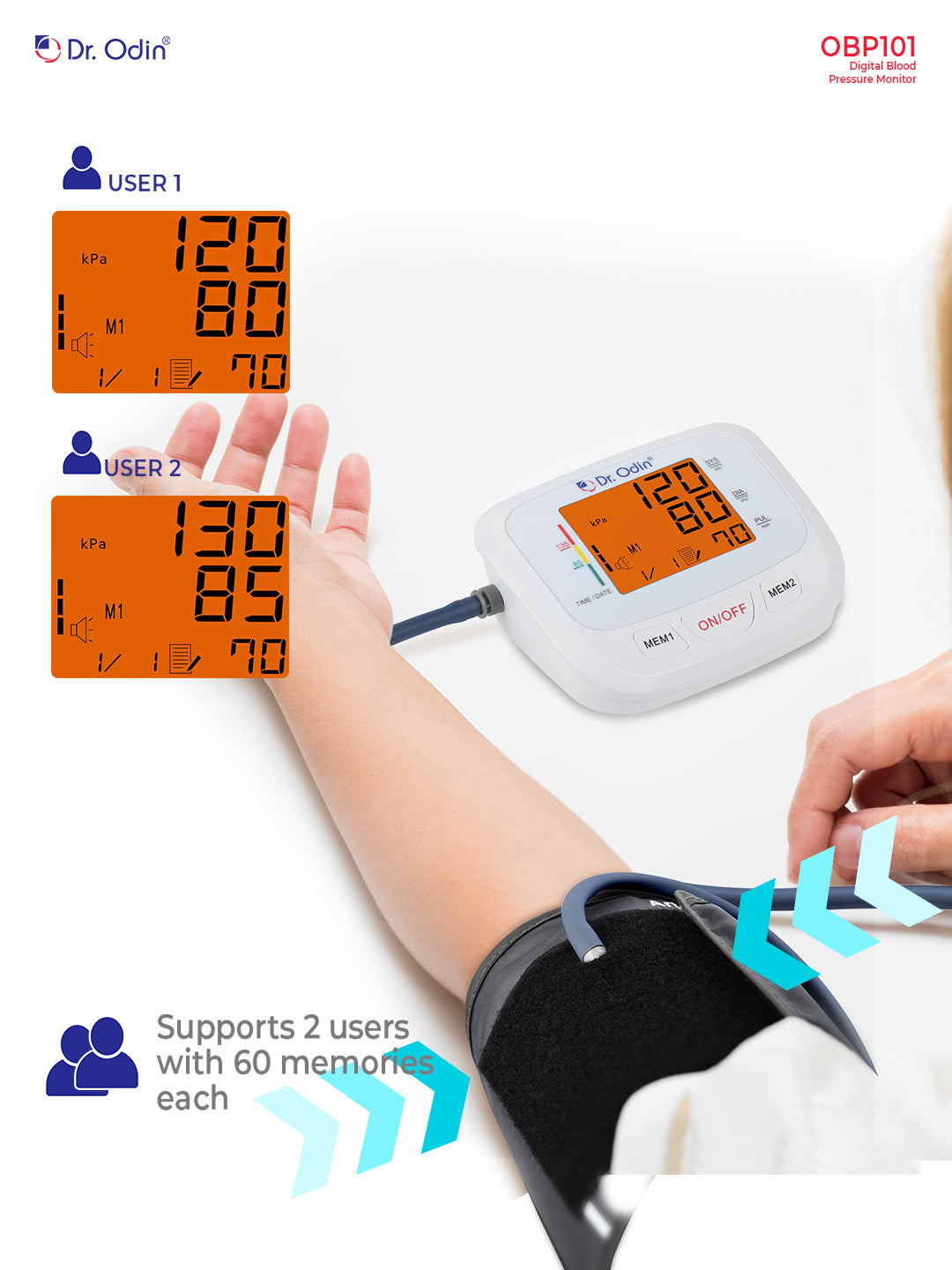 Blood Pressure Monitor OBP101 White