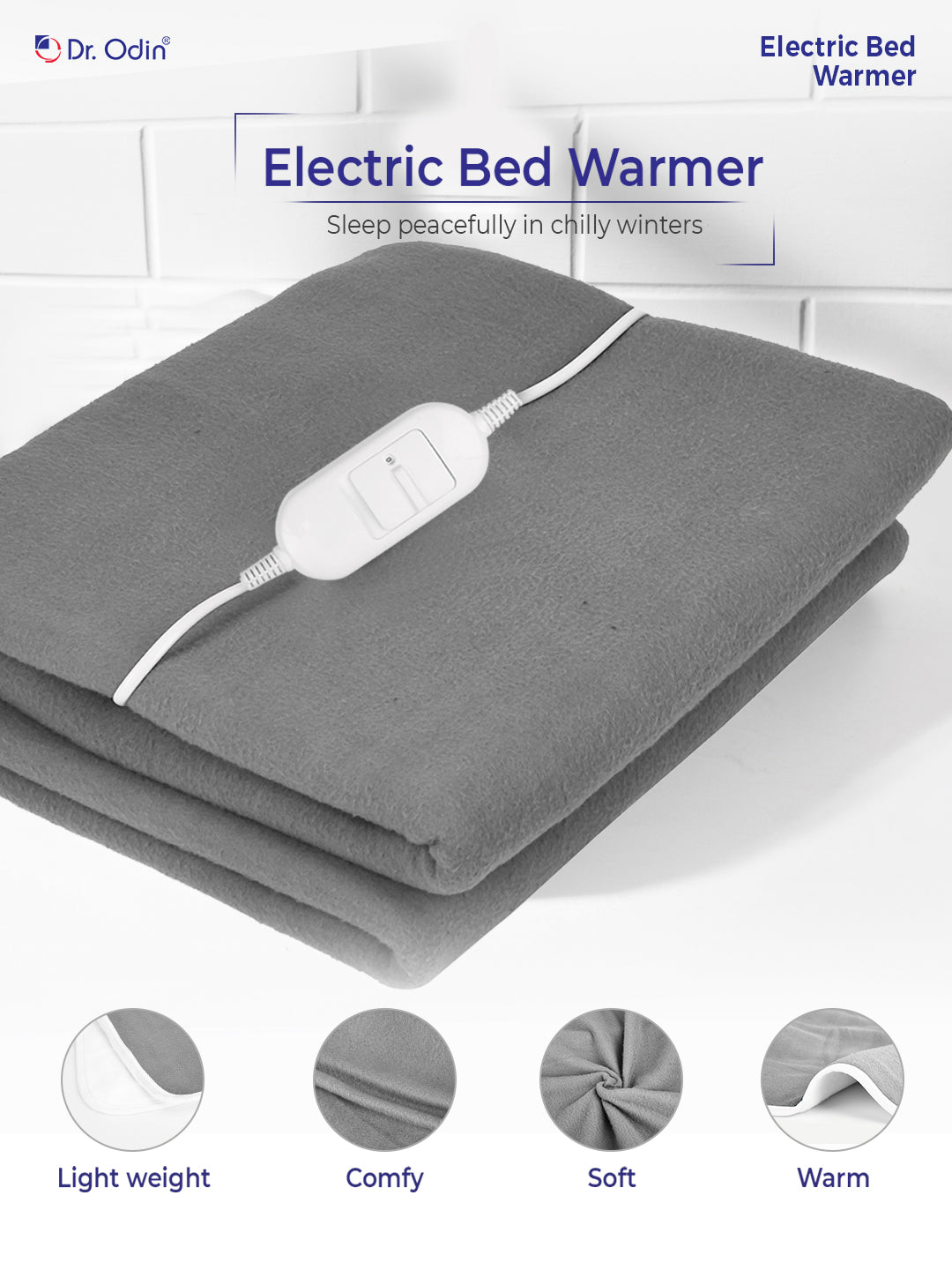 Electric Single Bed Warmer - Grey Color