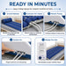 Step-by-step guide for setting up a medical mattress with air tubes and pump.
