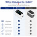 Comparison chart of Dr. Odin's pulse oximeter features with others, highlighting smart features and complete value.