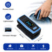 Finger pulse oximeter with features highlighted on a white background