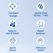 List of features of a nasal steamer on a light blue background