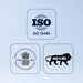ISO 13485 certification logo, CDSCO logo, and 'Make in India' lion logo on a light blue background.