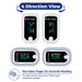 Dr. Odin pulse oximeter with four directional views on a white background
