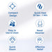 List of features of a nasal steamer with icons and text on a gradient blue background