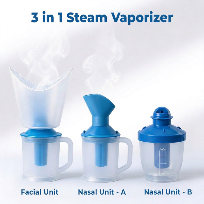 3-in-1 steam vaporizer with facial and nasal units on a white background