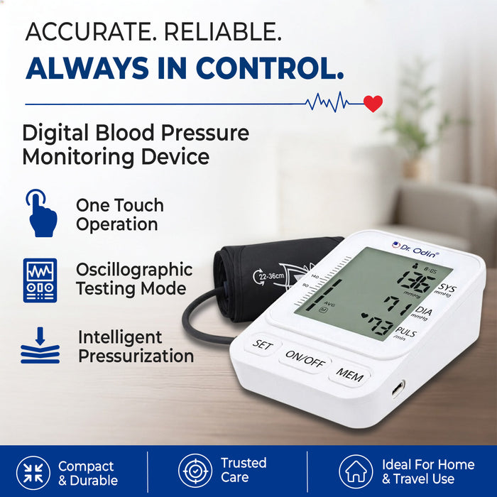Smart Digital Automatic BP Monitor | Dual Power Option & 1 Year Warranty-OBP107