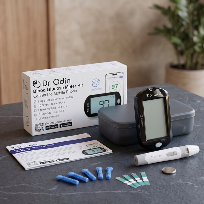 Blood Glucose Meter Kit with 10 Test Strips & Lancets | 5-Second Results | Automatic Coding | SyncSmart App