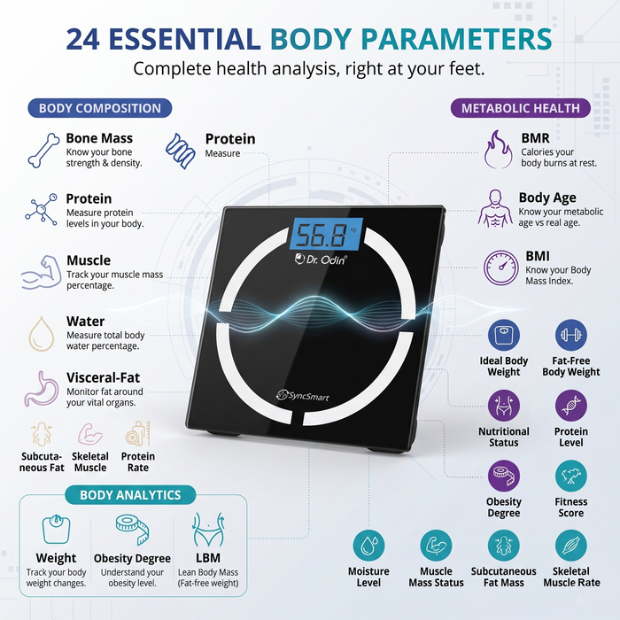 Dr. Odin Body Fat Analyzer Weighing Scale CF570BT | 24 Parameters