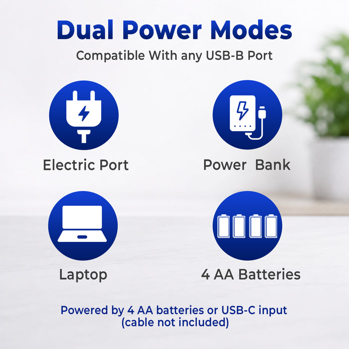 Diagram of dual power modes with icons and text on a light background