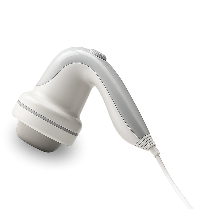 White handheld electronic device on a white background