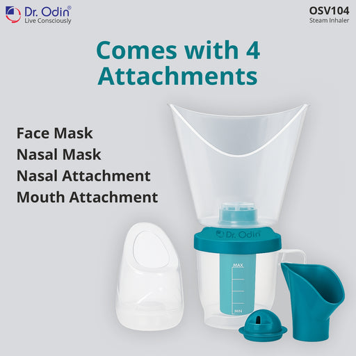 Dr. Odin steam inhaler with attachments on a gray background