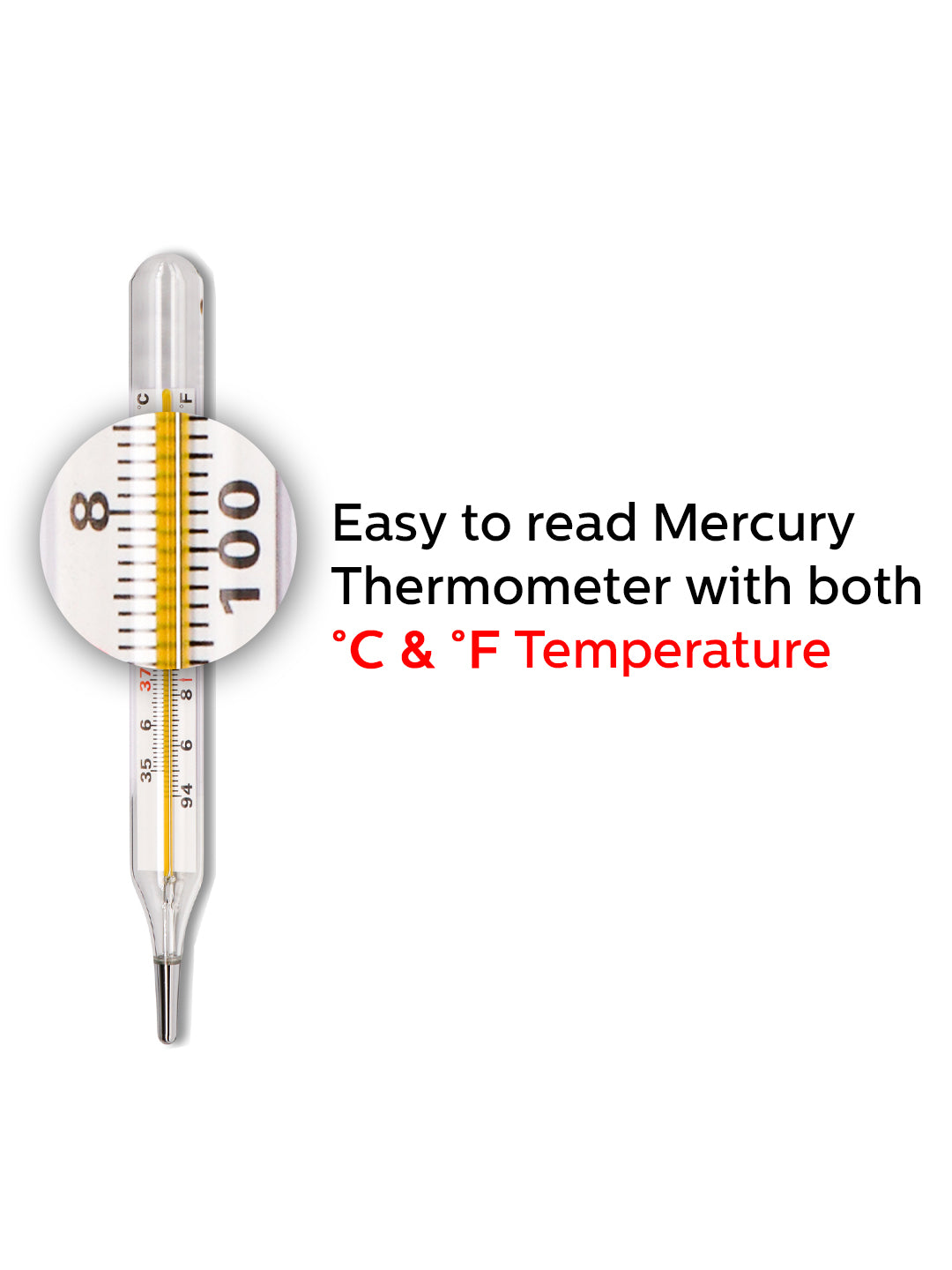 Mercury Thermometer Oval Shape