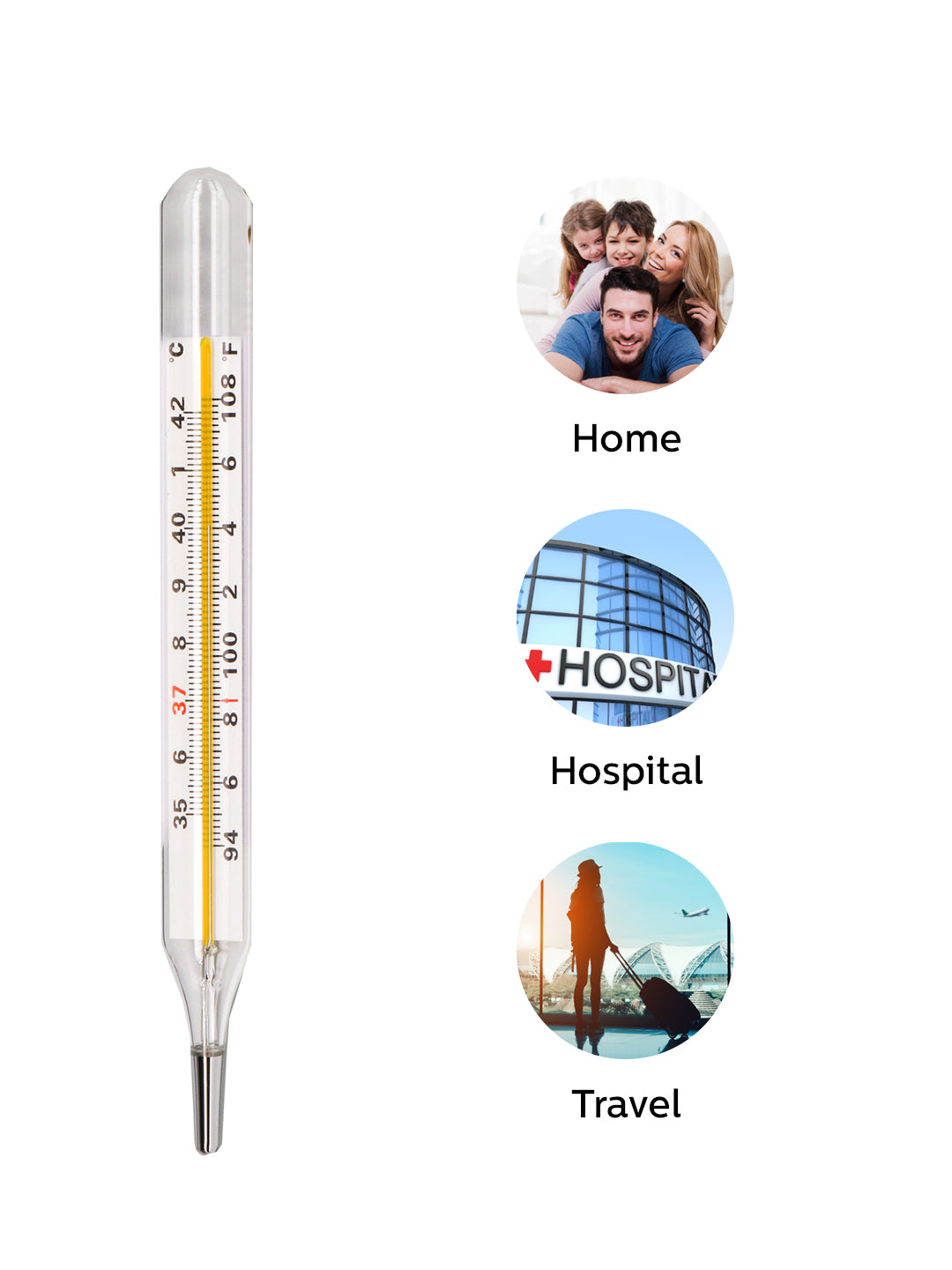Mercury Thermometer Oval Shape