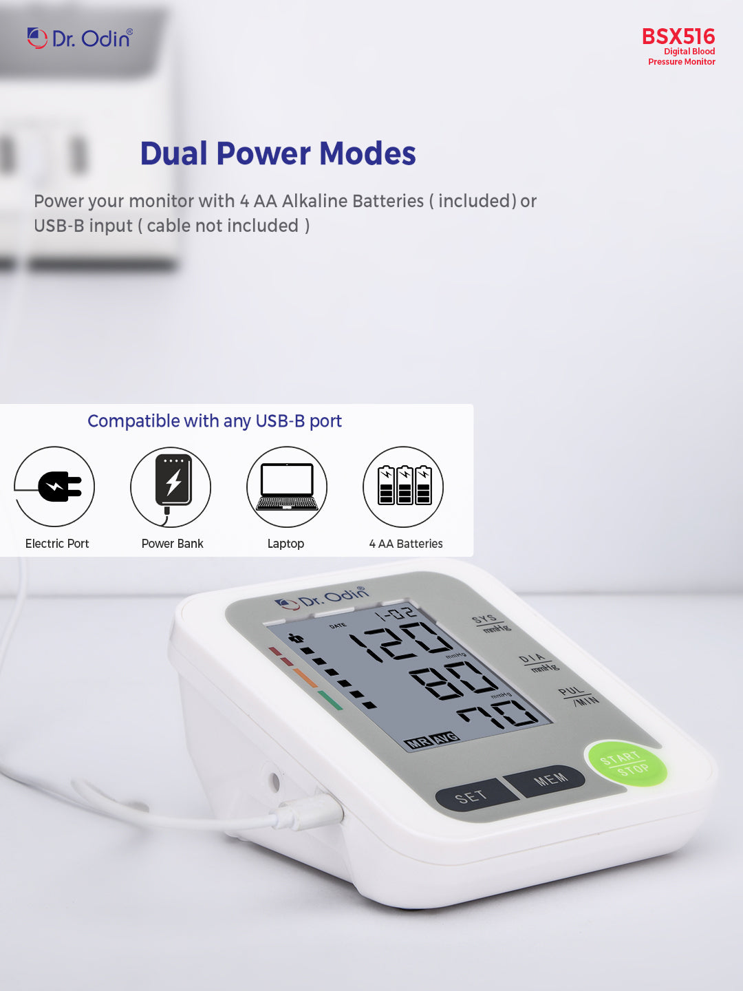 Blood Pressure Monitor BSX516 White