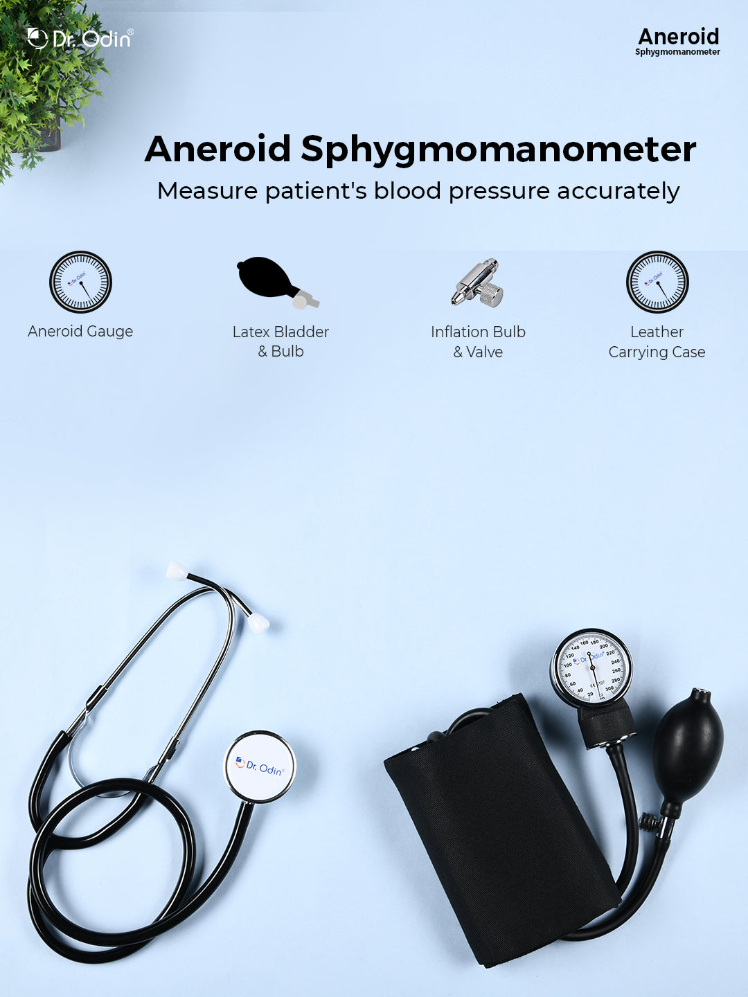 Aneroid Sphygmomanometer with Stethoscope
