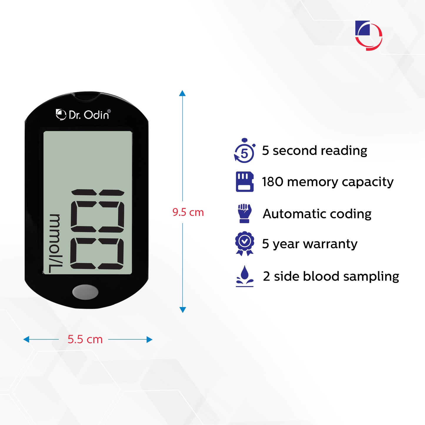 Blood Glucose Meter Black - Meter Only