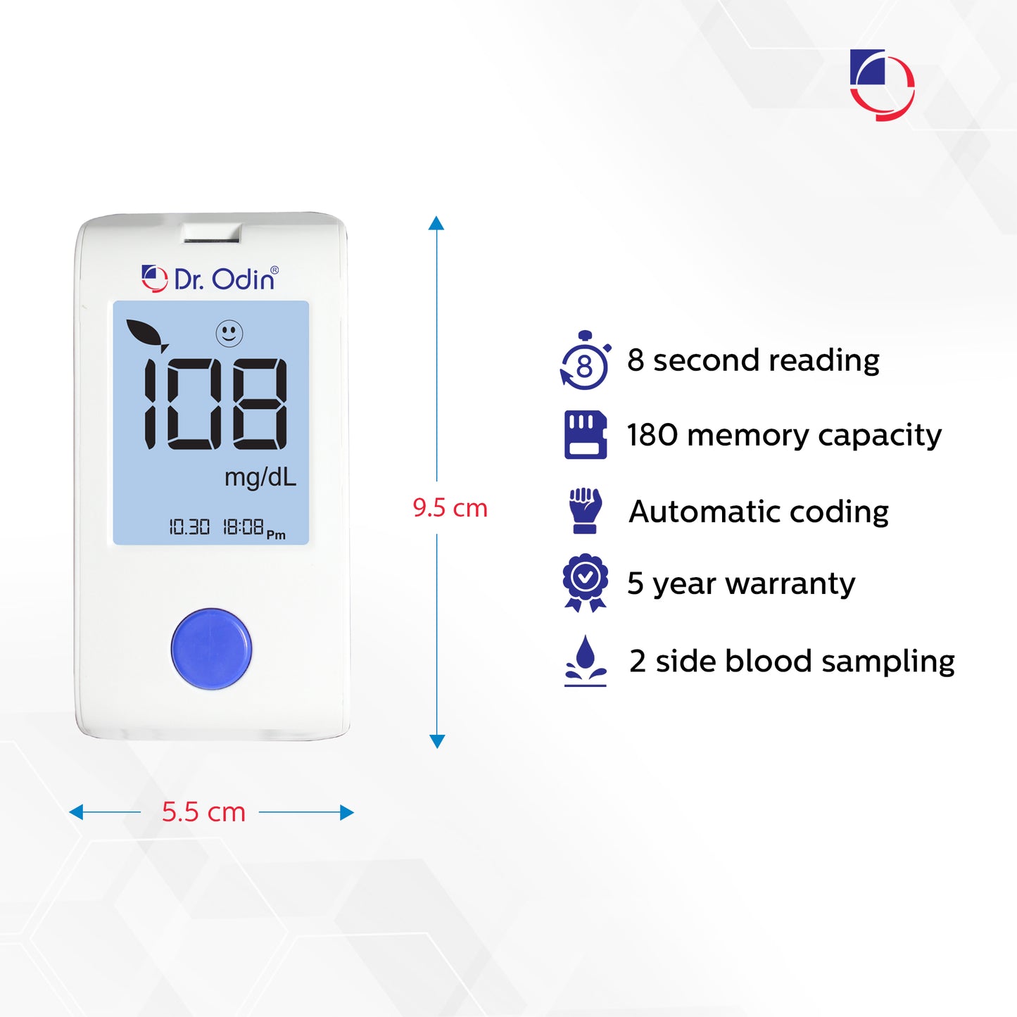 Blood Glucose Meter White GOD - Meter Only